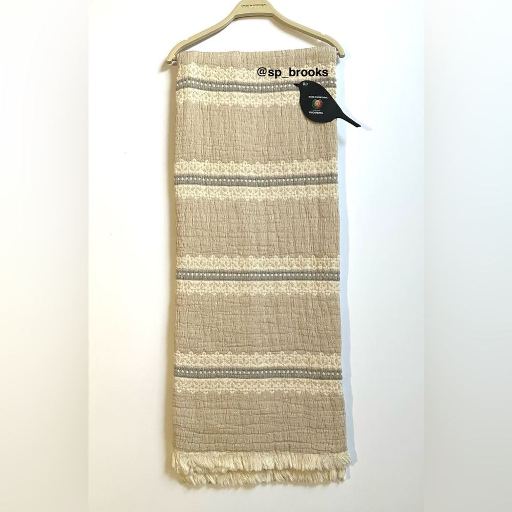 🎁Piscatextil Throw Blanket - Taupe Lace Motif